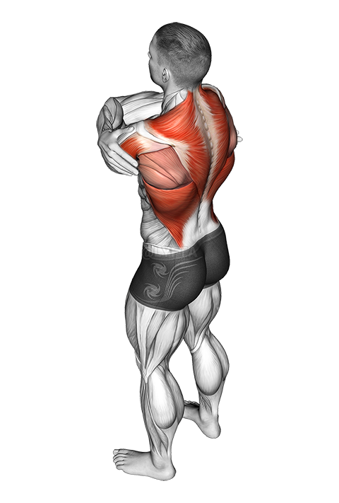 Wrap around shoulder stretch demonstration