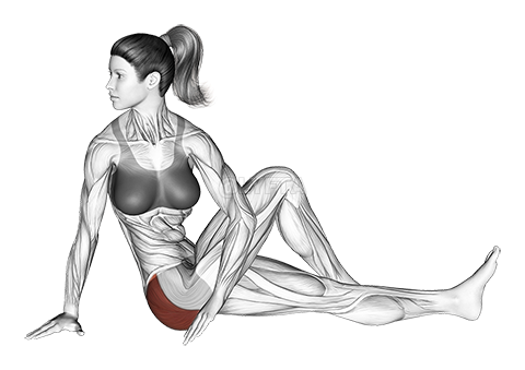 Seated Knee Up Rotation Stretch demonstration