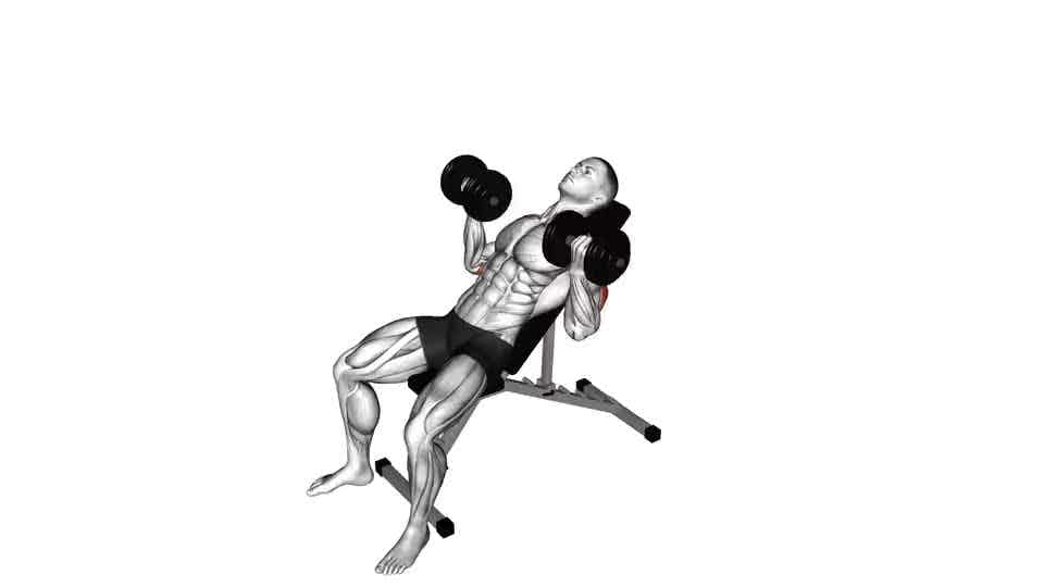 Thumbnail for the video of exercise: Dumbbell Incline Palm-in Press