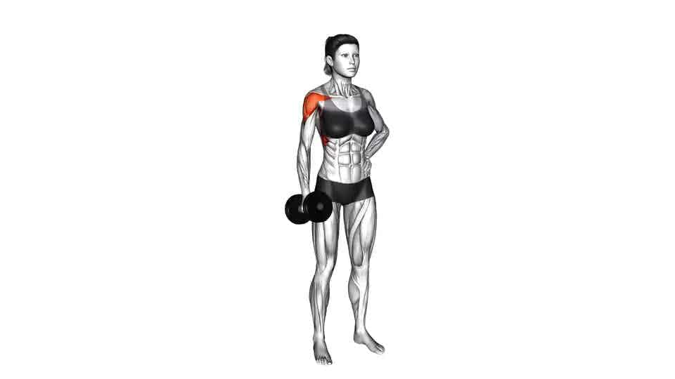 Thumbnail for the video of exercise: Dumbbell One Arm Lateral Raise