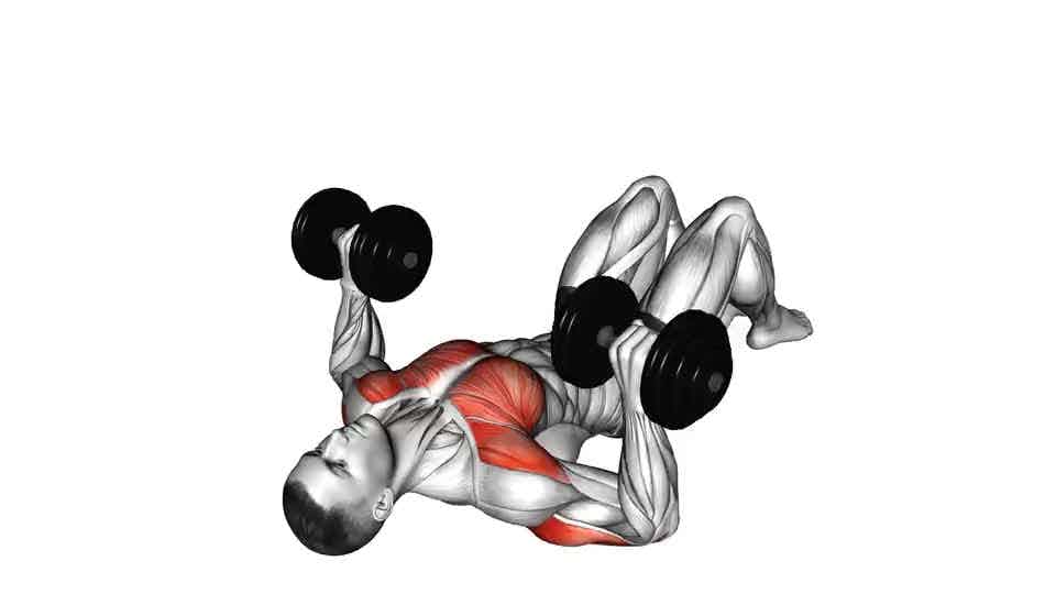 Thumbnail for the video of exercise: Dumbbell na laighe air Floor Chest Press