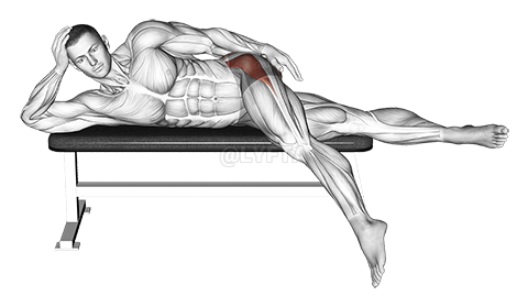 Thumbnail for the video of exercise: Lying Leg Hang Abductor Stretch