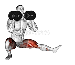 Thumbnail for the video of exercise: Dumbbell Cossack Squats