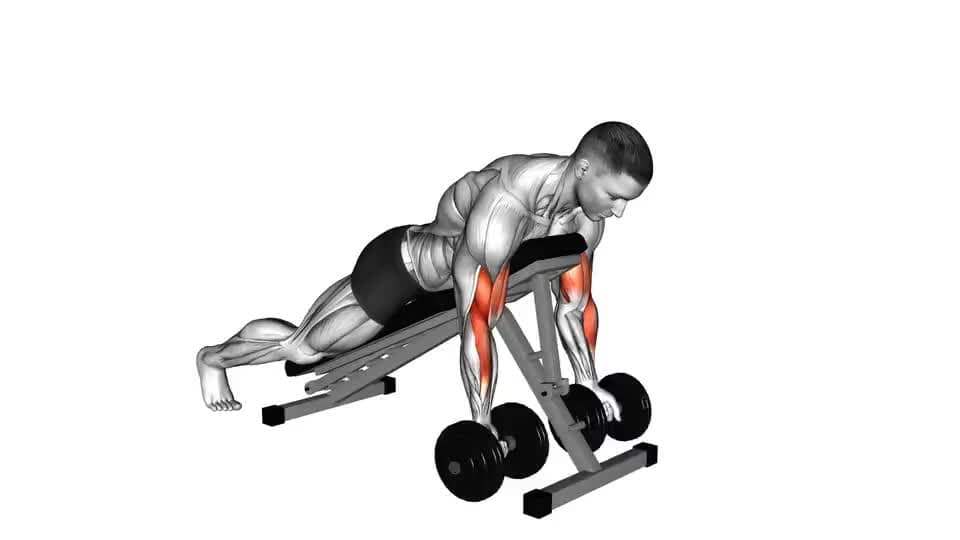 Thumbnail for the video of exercise: Dumbbell Prone Incline Curl