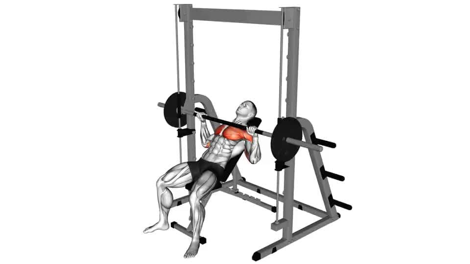 Thumbnail for the video of exercise: Smith Incline Bench Press