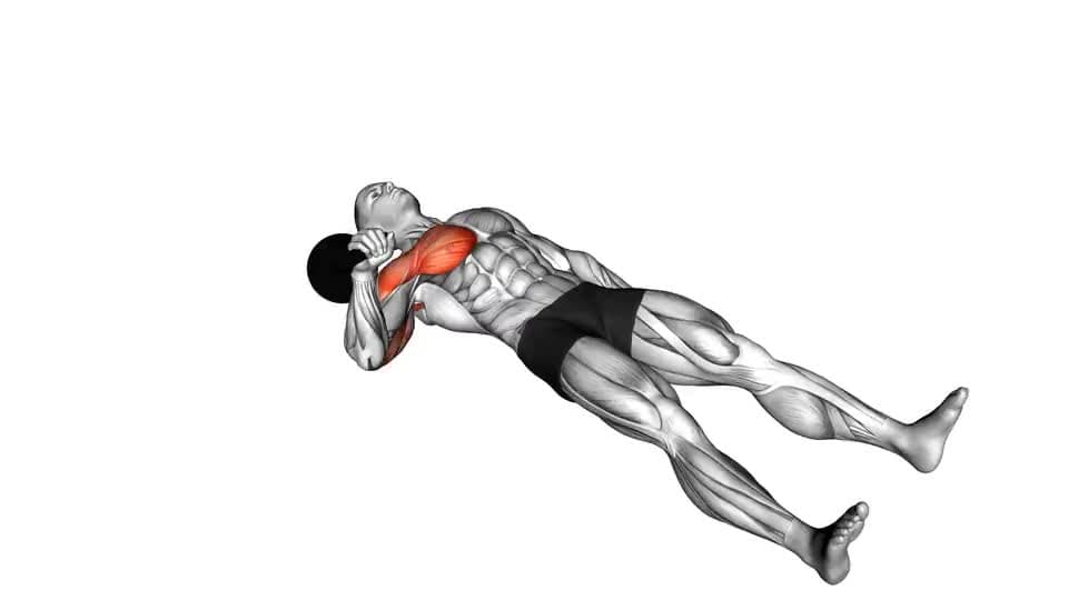 Thumbnail for the video of exercise: Kettlebell One Arm Floor Press