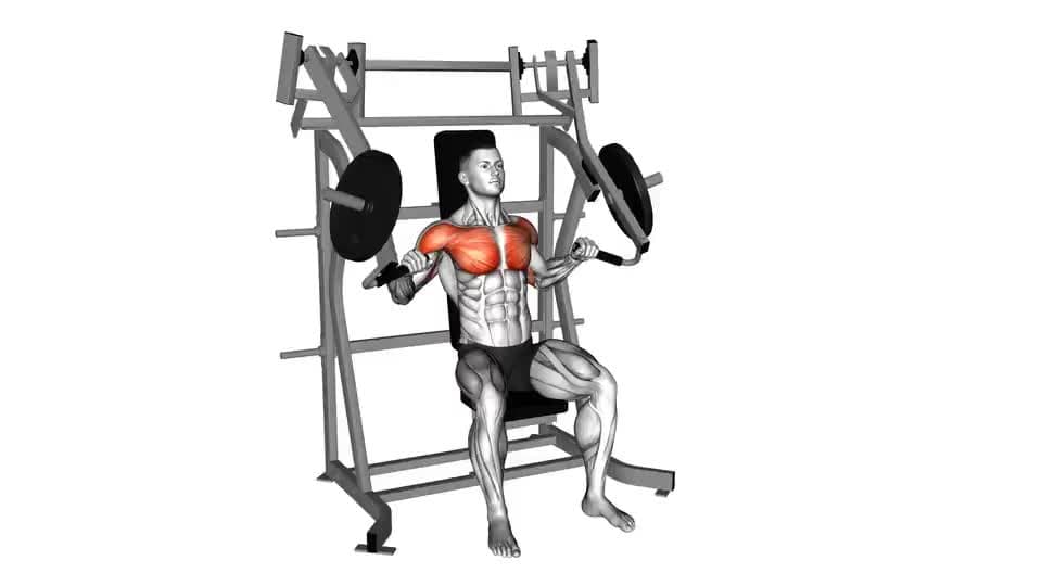 Thumbnail for the video of exercise: Lever Incline Chest Press