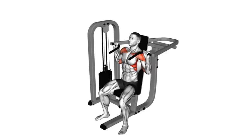 Thumbnail for the video of exercise: Lever Seated Shoulder Press