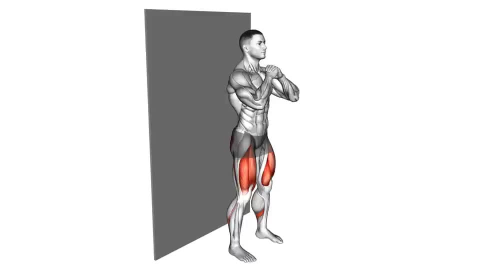 Thumbnail for the video of exercise: Bodyweight Wall Squat