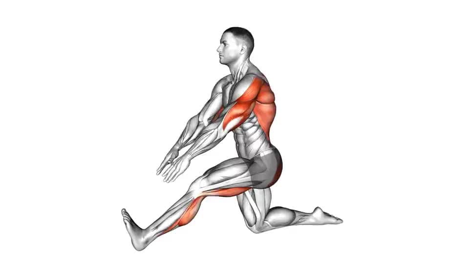 Thumbnail for the video of exercise: Kneeling Toe Up Hamstring Stretch
