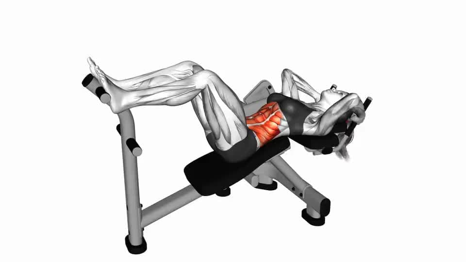 Thumbnail for the video of exercise: Lever Lying Crunch