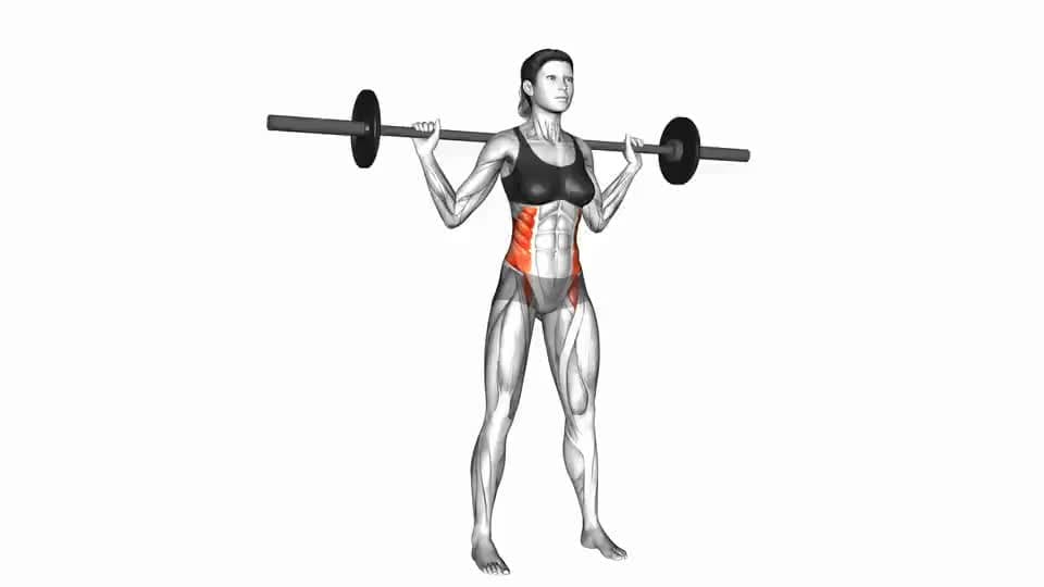 Thumbnail for the video of exercise: Barbell Staande Draai