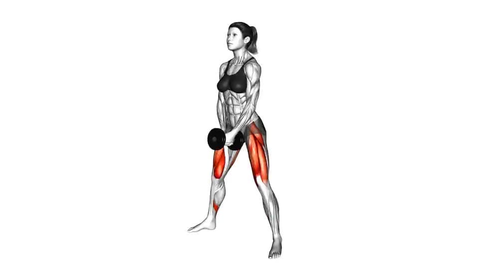 Thumbnail for the video of exercise: Dumbbell Bar Grip Sumo Squat