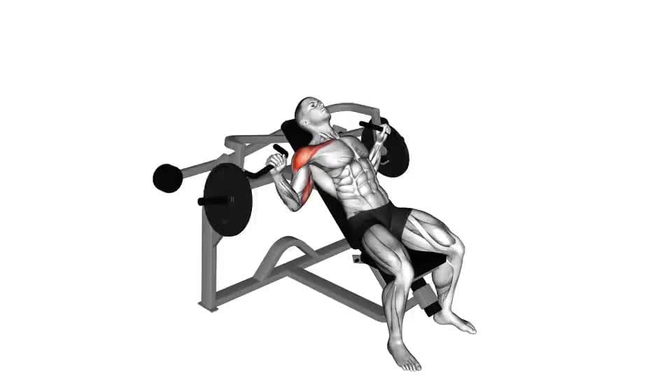 Thumbnail for the video of exercise: Lever Incline Chest Press