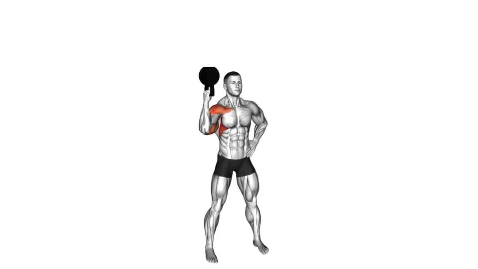 Thumbnail for the video of exercise: Kettlebell Standing Bottoms Up One Arm Shoulder Press