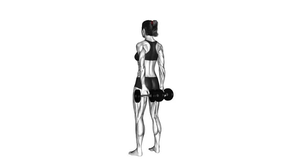 Thumbnail for the video of exercise: Dumbbell Behind Back Finger Curl