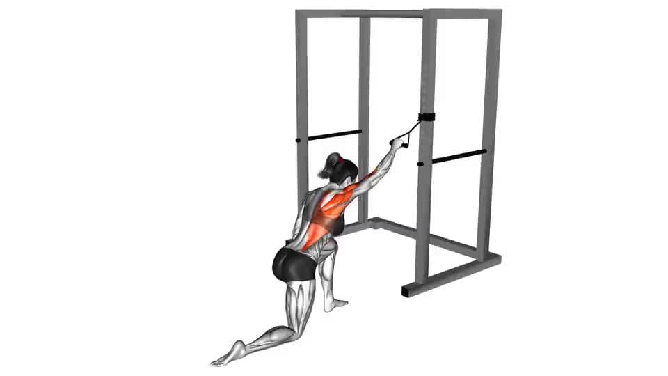 Thumbnail for the video of exercise: Band Kneeling One Arm Pulldown