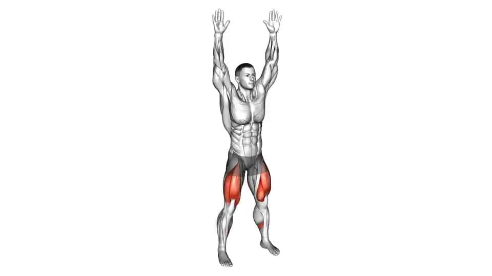 Thumbnail for the video of exercise: Bodyweight Overhead Squat