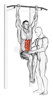 Élévation assistée du genou suspendu avec projection vers le bas demonstration