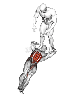 लेटरल थ्रो डाउन के साथ लेटे हुए पैर को ऊपर उठाने में सहायता demonstration