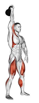 Толчок гири одной рукой demonstration