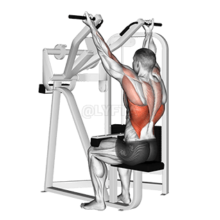 Reverzní rukojeť stroje lat pulldown demonstration