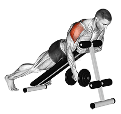 Levantamento lateral traseiro com haltere deitado com um braço demonstration