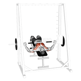 Smith Wide Grip Decline Bench Press demonstration