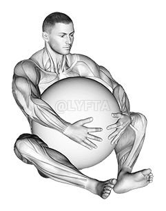 Thumbnail for the video of exercise: Exercise Ball Hug