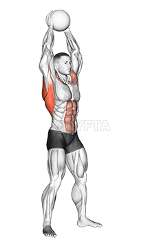 Golpe por encima de la cabeza con balón medicinal demonstration