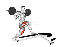 Thumbnail for the video of exercise: Наклон на щанга от пейка