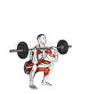 Thumbnail for the video of exercise: Barbell Hang Skoon Onder die Knieë