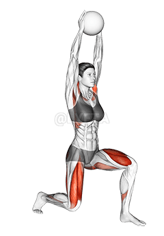Sagittal Plane Lunge With Overhead Medicine Ball Press demonstration