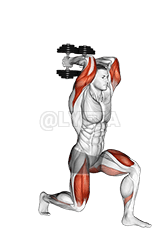 Síneadh Triceps Lunge Forward Dumbbell demonstration