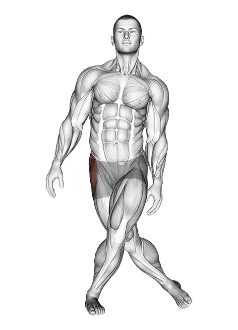 Thumbnail for the video of exercise: Расцяжка крыжам-выкрадальнікам ног стоячы