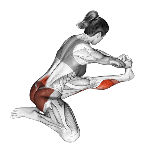 Растяжка бедра сидя с противоположной ногой сзади demonstration