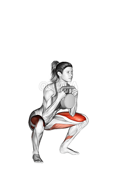 Thumbnail for the video of exercise: Kettlebell Goblet Squat
