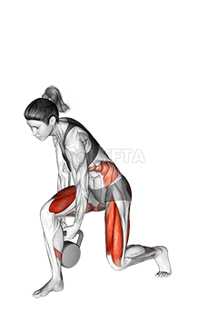 Paso de estocada con pesa rusa demonstration