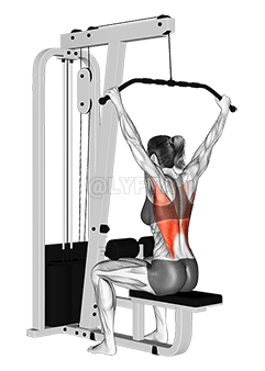 Cable Wide Grip Rear Pulldown Behind Neck demonstration