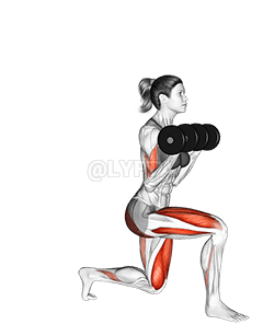 Dumbbell Lunge med Bicep Curl demonstration