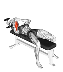 Leudachadh Triceps le dumbbell na laighe aon ghàirdean demonstration