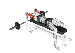 Extensión de tríceps con barra acostada y agarre cerrado demonstration