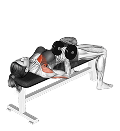 Thumbnail for the video of exercise: ਡੰਬਲ ਲਾਈਂਗ ਇਕ ਆਰਮ ਪ੍ਰੈਸ