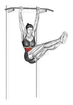 Závesné rovné skrútenie nohy zdvihnutie bedra demonstration