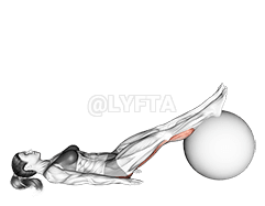 Упражнение с мячом. Диагональный удар одной ногой. Сгибание подколенных сухожилий. demonstration