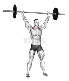 Barbell Overhead Shrug demonstration