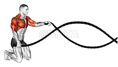 घुटने टेककर रस्सियों से जूझना demonstration