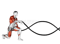 Rear Lunge wit Battling Ropes demonstration