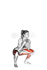 Thumbnail for the video of exercise: Kettlebell Goblet Squat Jump