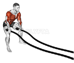 Seitliche Kampfseile mit Waffen demonstration